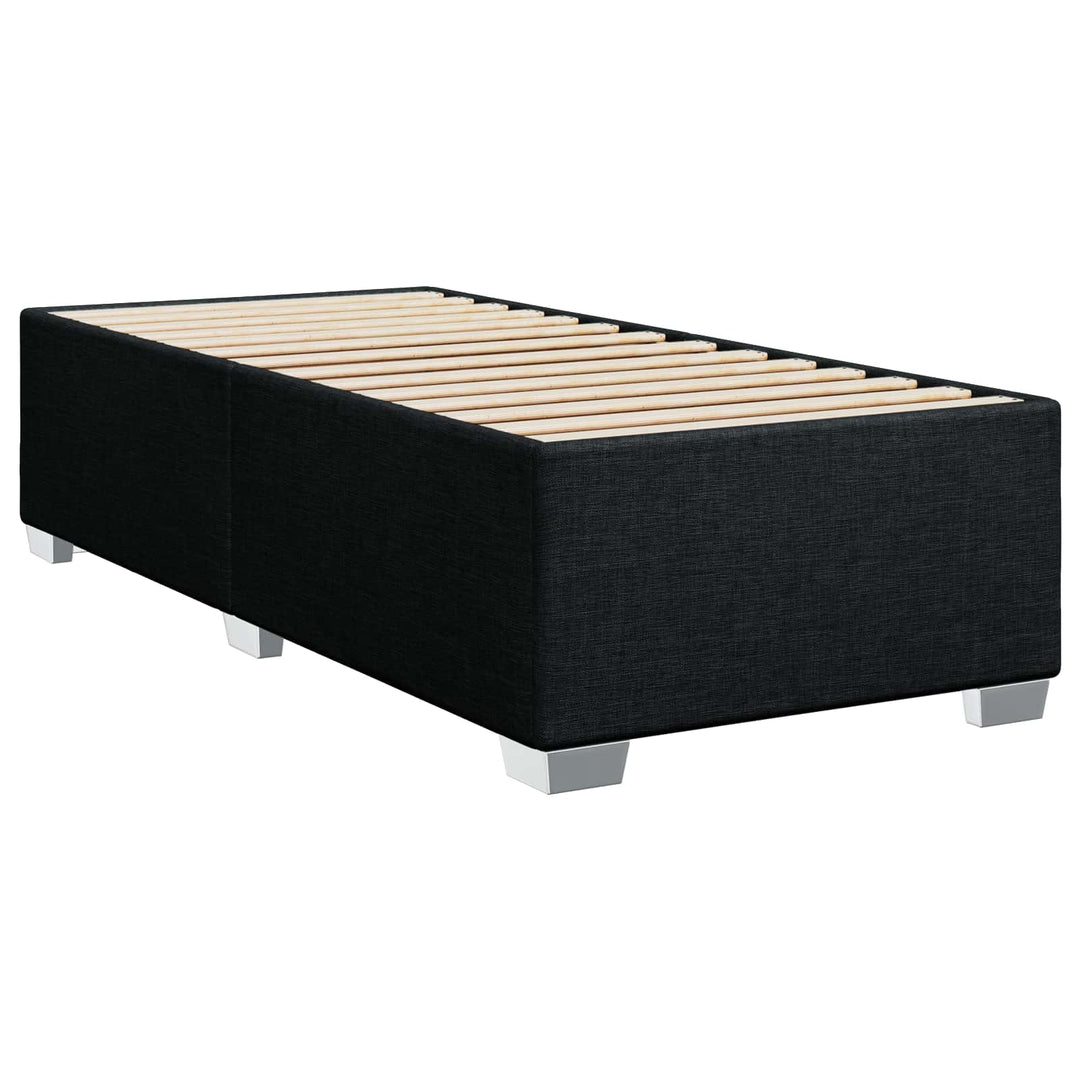 Boxmadras med topmadras med hovedgærde Sort 100 x 200 cm Stof