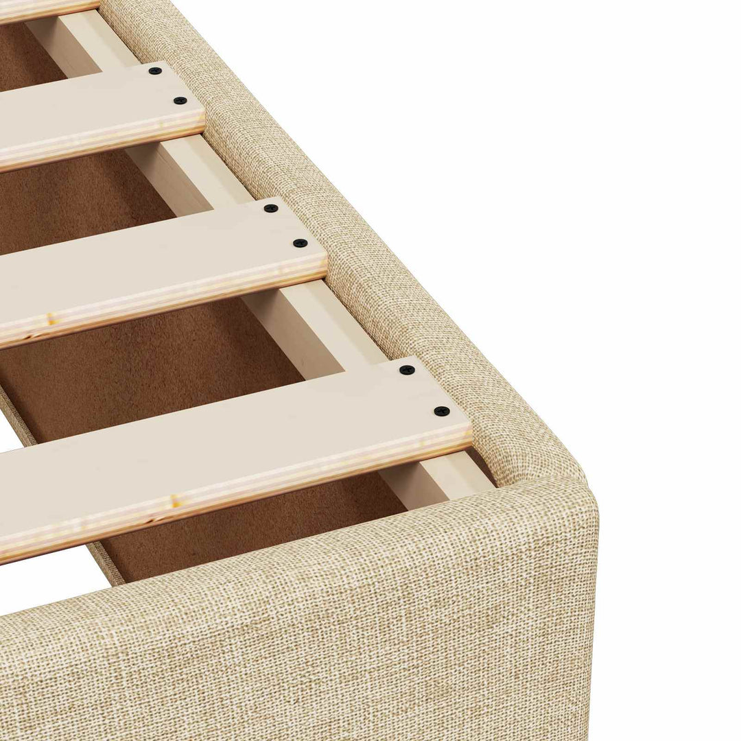 Boxmadras med topmadras Cremefarvet 100 x 200 cm Stof