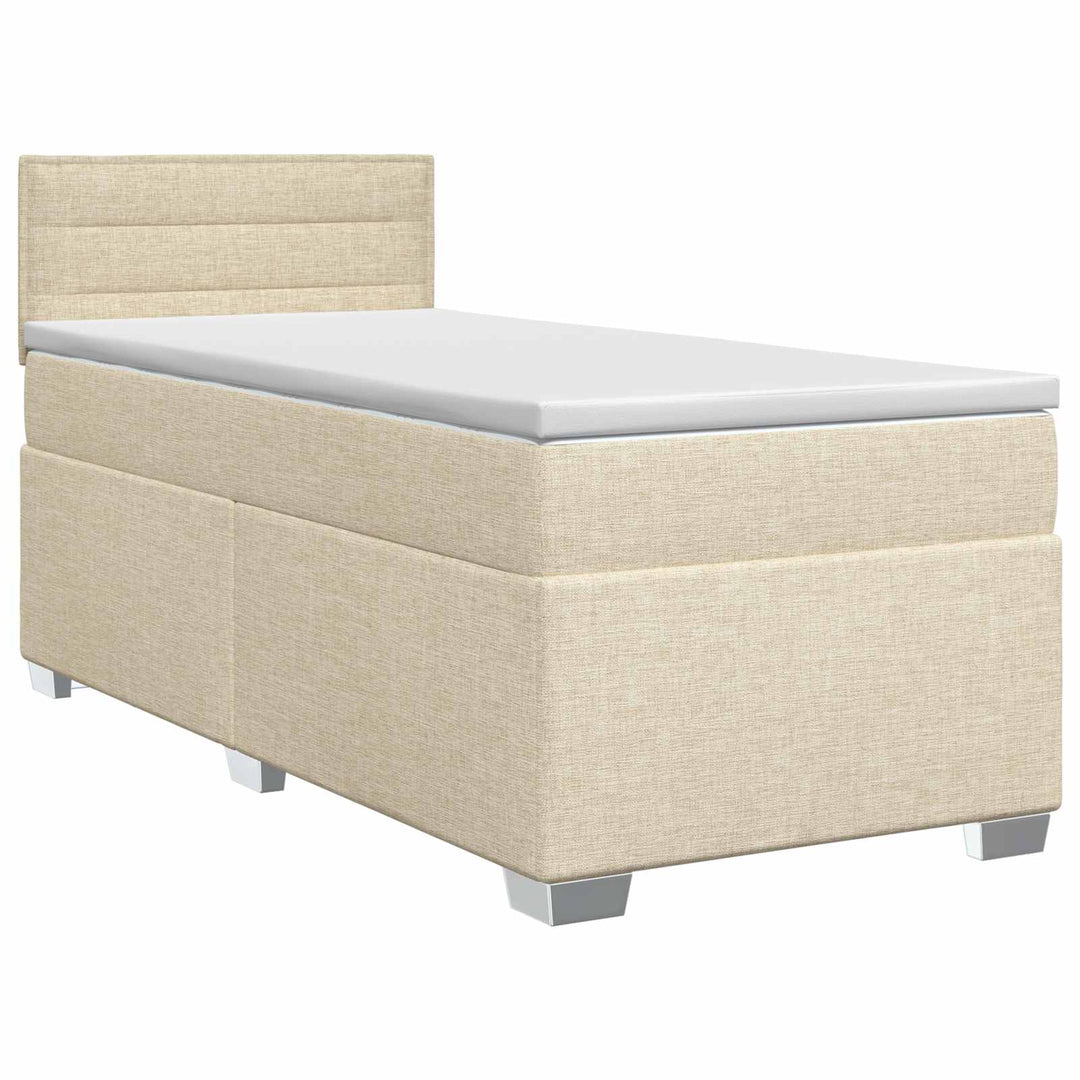 Boxmadras med topmadras Cremefarvet 100 x 200 cm Stof