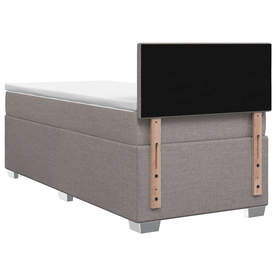 Boxmadras med topmadras Gråbrun 100 x 200 cm Stof