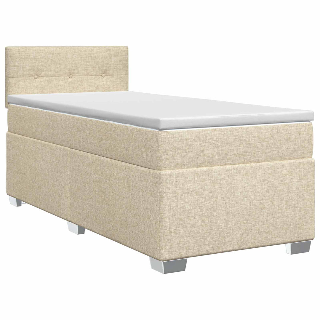 Boxmadras med topmadras Cremefarvet 100 x 200 cm Stof