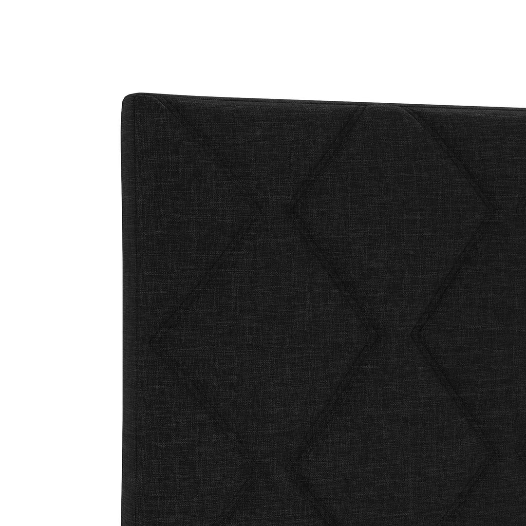 Boxmadras med topmadras med hovedgærde Sort 100 x 200 cm Stof