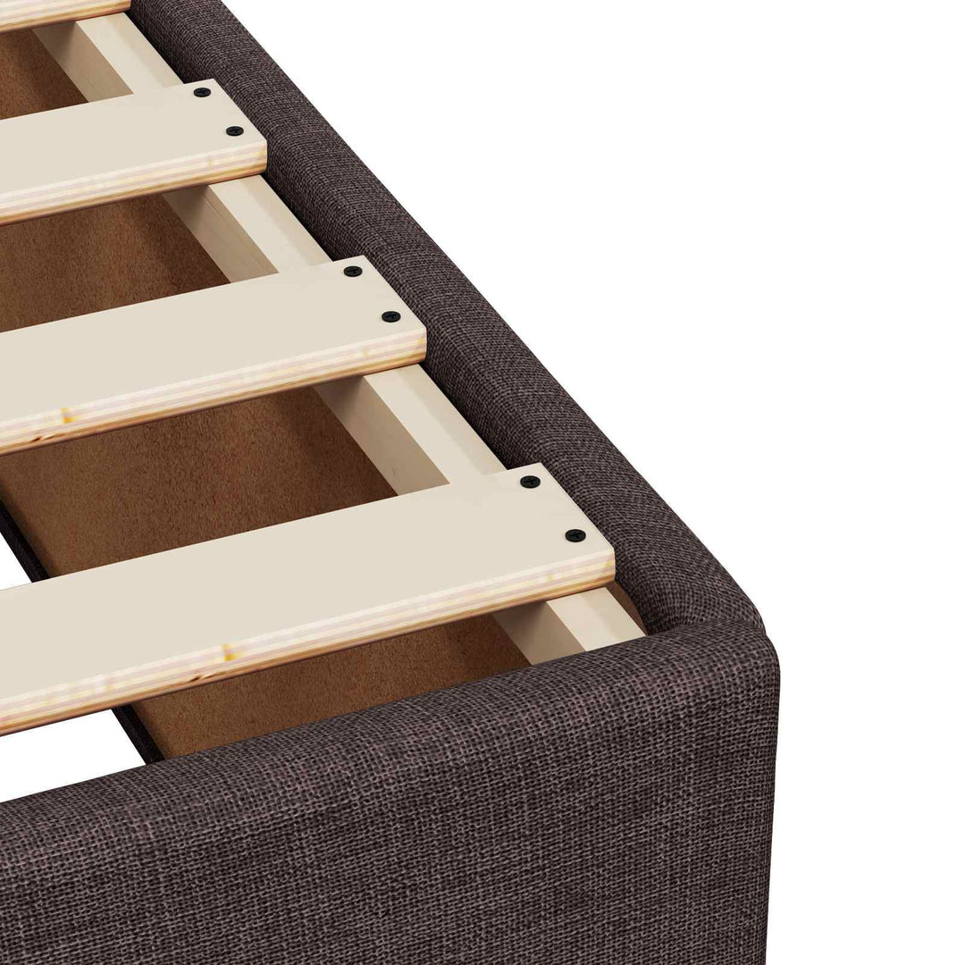 Boxmadras med topmadras Mørk Brun 100 x 200 cm Stof