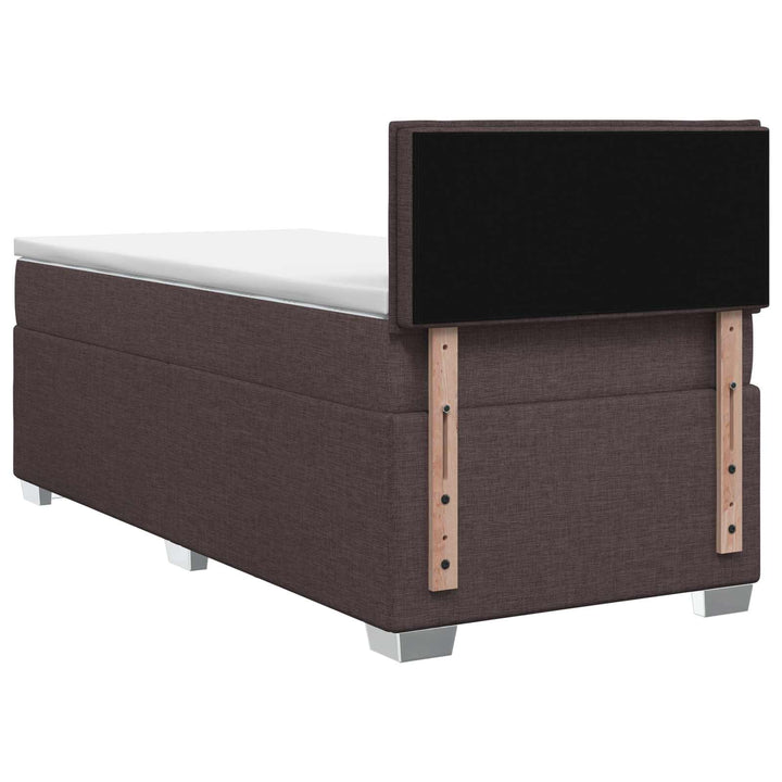 Boxmadras med topmadras Mørk Brun 100 x 200 cm Stof