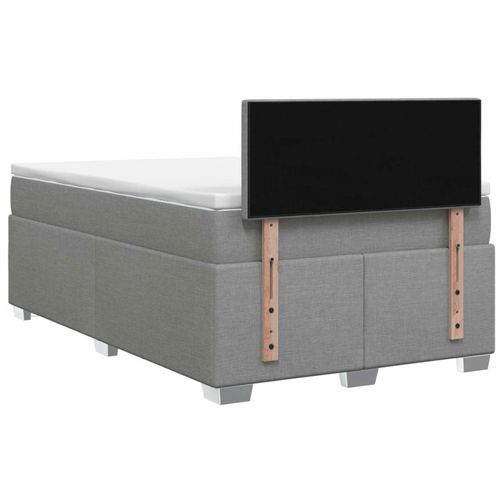 Boxmadras med topmadras Lysegrå 120 x 190 cm Stof