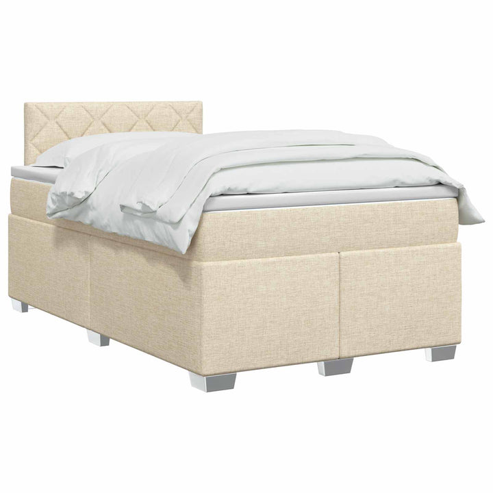 Boxmadras med topmadras Cremefarvet 120 x 190 cm Stof