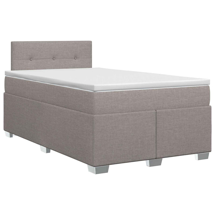 Boxmadras med topmadras Gråbrun 120 x 200 cm Stof