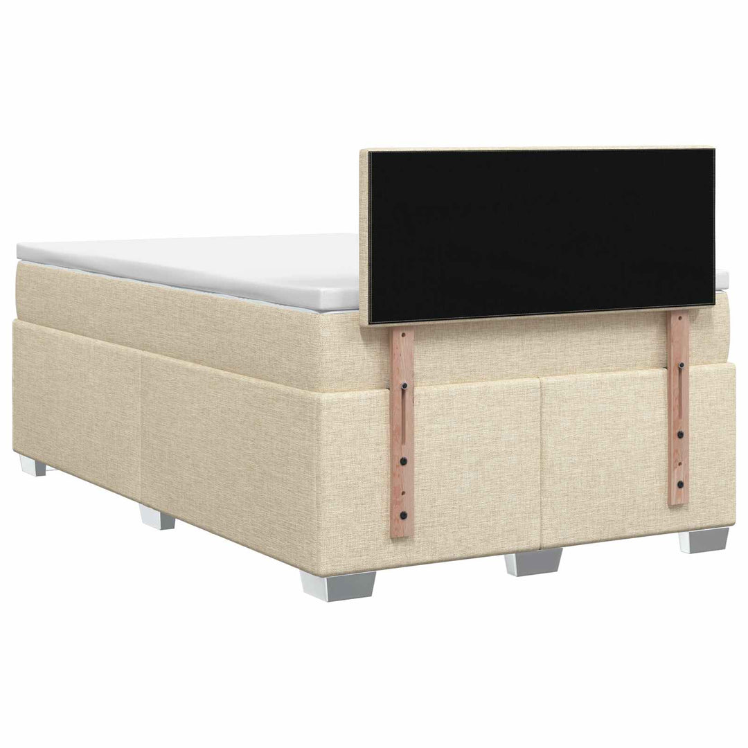 Boxmadras med topmadras Cremefarvet 120 x 200 cm Stof