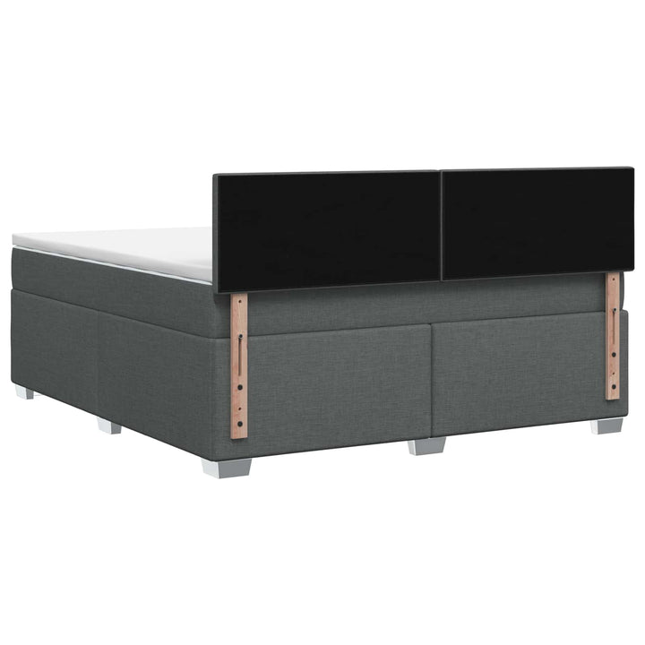 Boxmadras med topmadras Mørkegrå 140 x 190 cm Stof