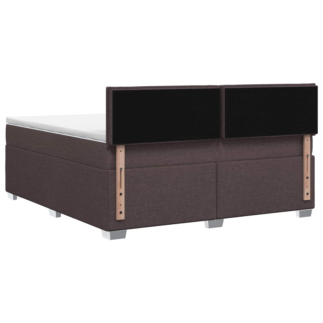 Boxmadras med topmadras Mørk Brun 140 x 200 cm Stof