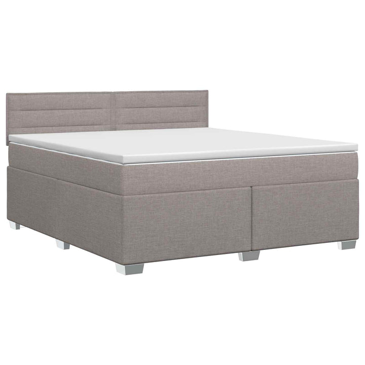 Boxmadras med topmadras Gråbrun 140 x 200 cm Stof
