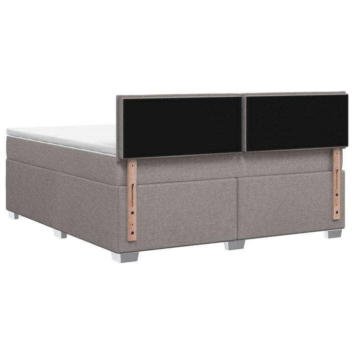 Boxmadras med topmadras Gråbrun 140 x 200 cm Stof