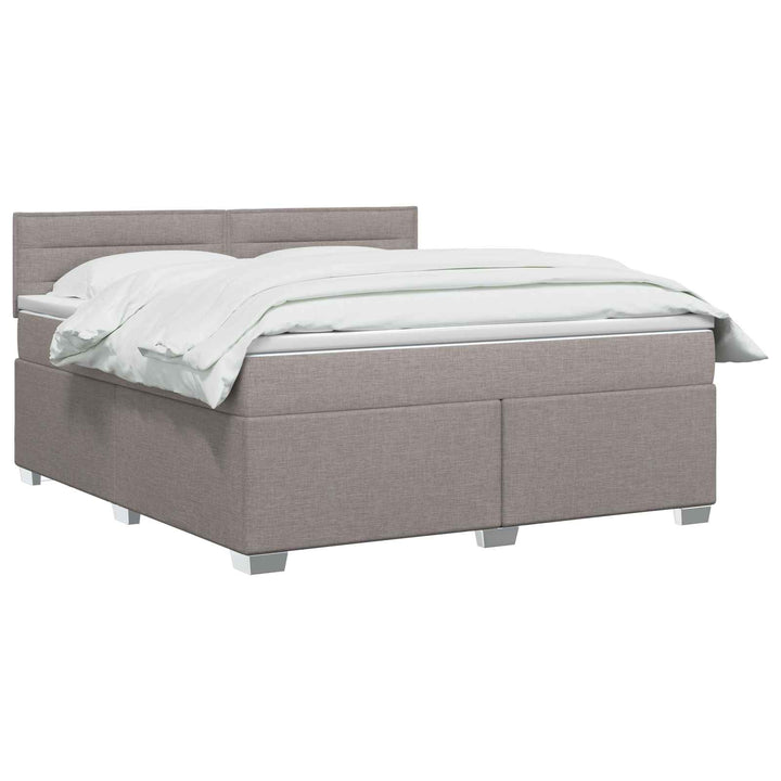 Boxmadras med topmadras Gråbrun 140 x 200 cm Stof
