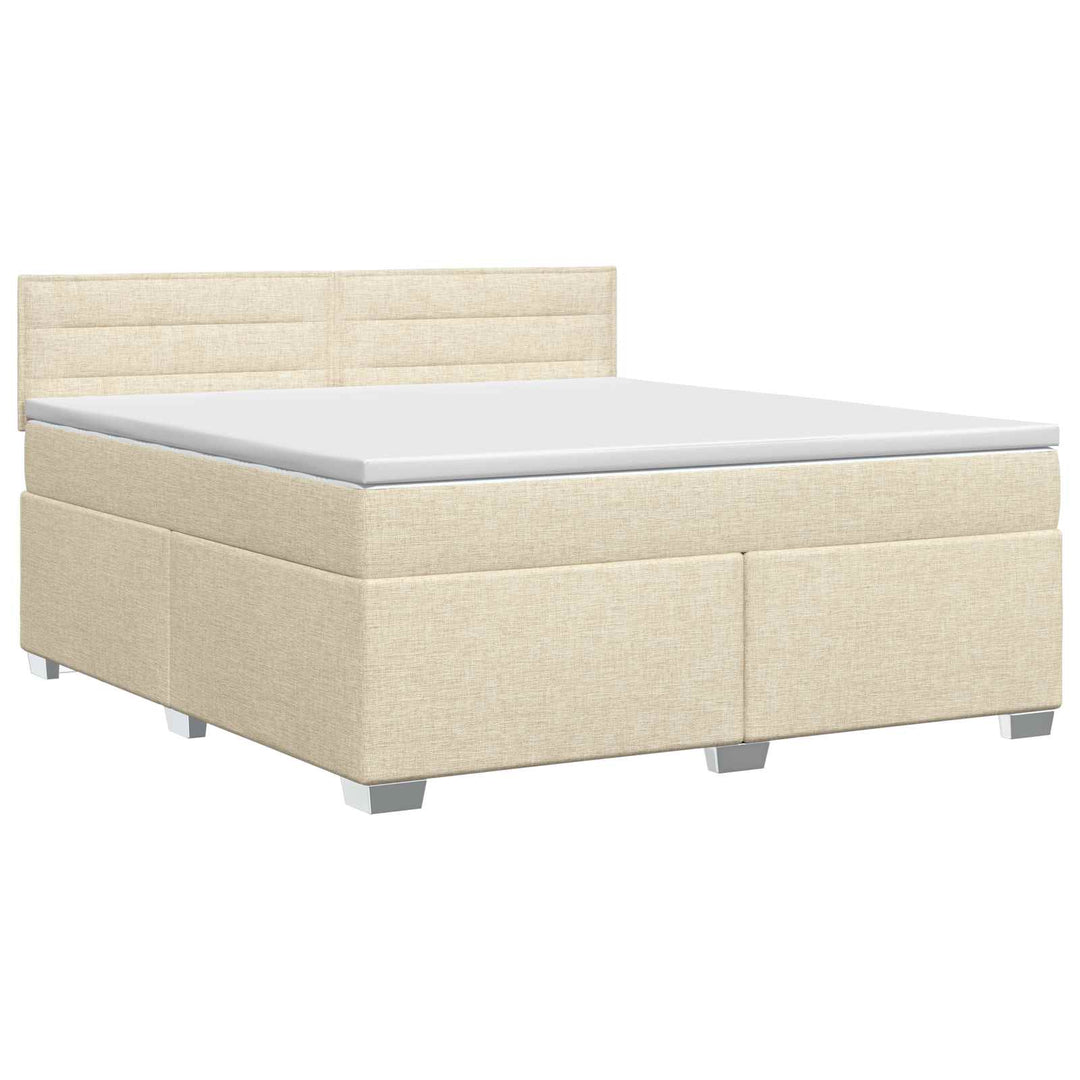 Boxmadras med topmadras Cremefarvet 140 x 200 cm Stof