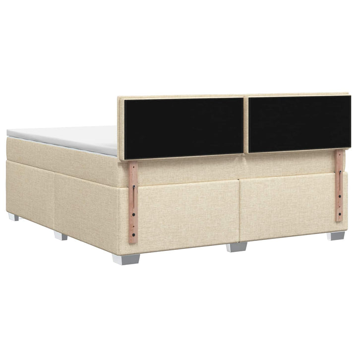 Boxmadras med topmadras Cremefarvet 140 x 200 cm Stof