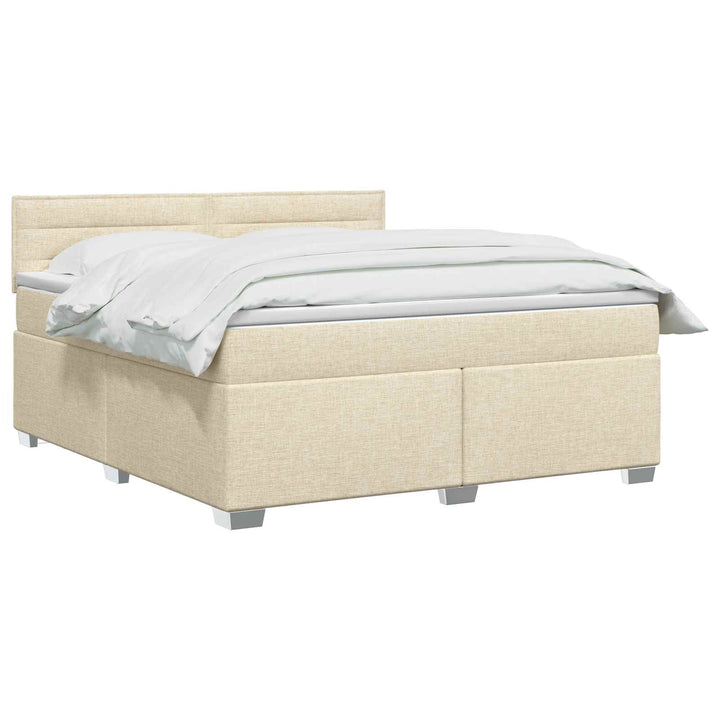 Boxmadras med topmadras Cremefarvet 140 x 200 cm Stof