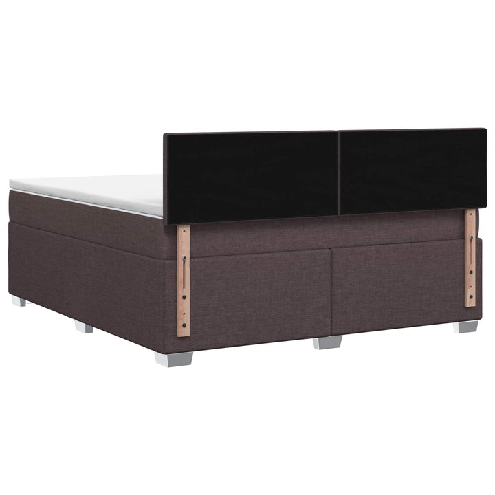 Boxmadras med topmadras Mørk Brun 140 x 200 cm Stof