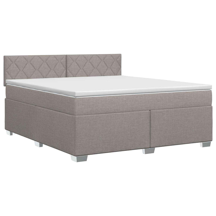 Boxmadras med topmadras Gråbrun 140 x 200 cm Stof