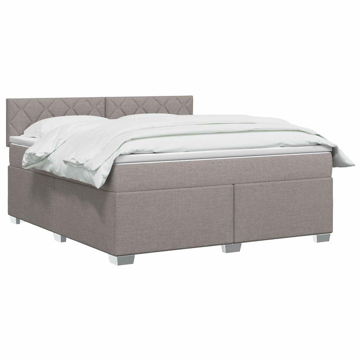 Boxmadras med topmadras Gråbrun 140 x 200 cm Stof
