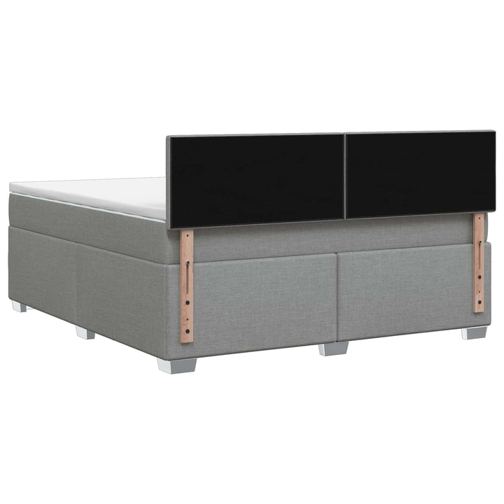 Boxmadras med topmadras Lysegrå 160 x 200 cm Stof