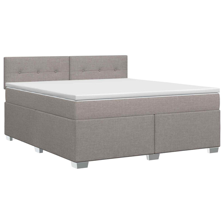 Boxmadras med topmadras Gråbrun 160 x 200 cm Stof