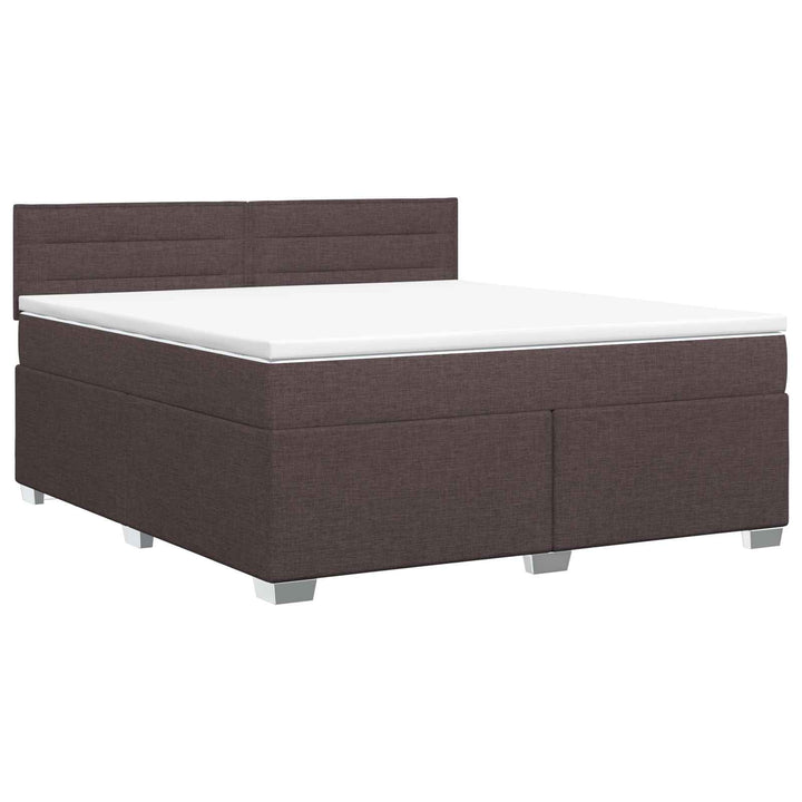 Boxmadras med topmadras Mørk Brun 180 x 200 cm Stof