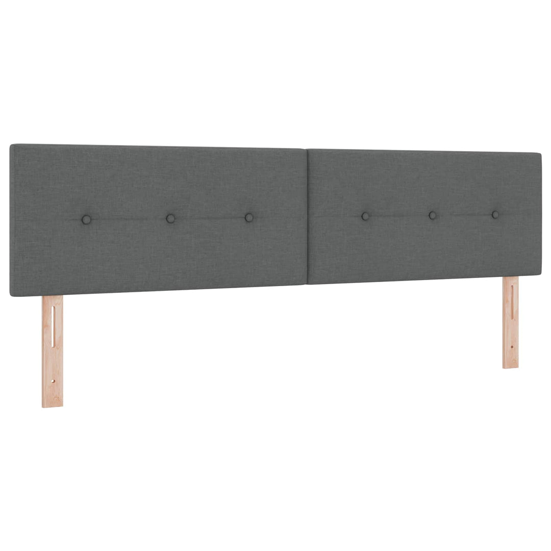 Boxmadras med topmadras Mørkegrå 180 x 200 cm Stof