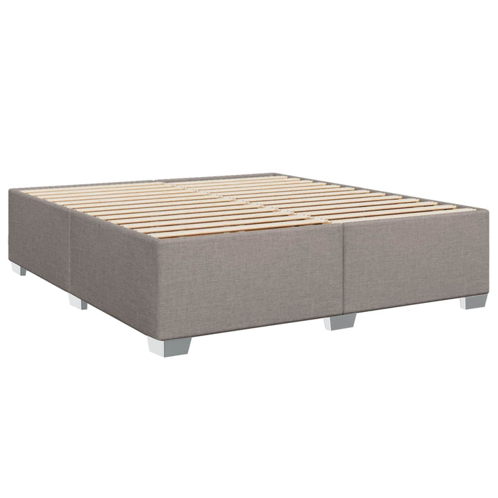 Boxmadras med topmadras Gråbrun 180 x 200 cm Stof
