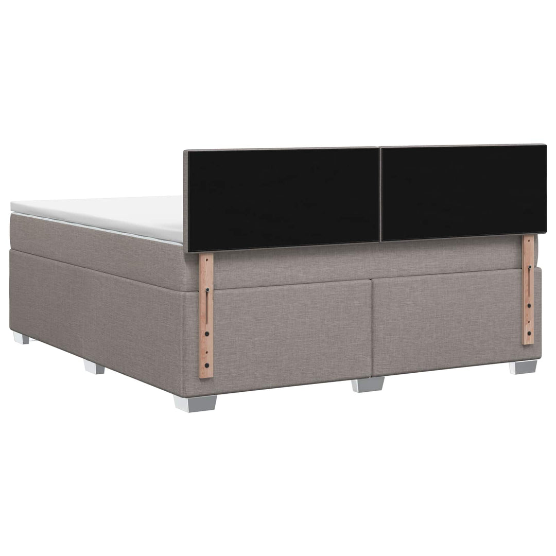 Boxmadras med topmadras Gråbrun 180 x 200 cm Stof
