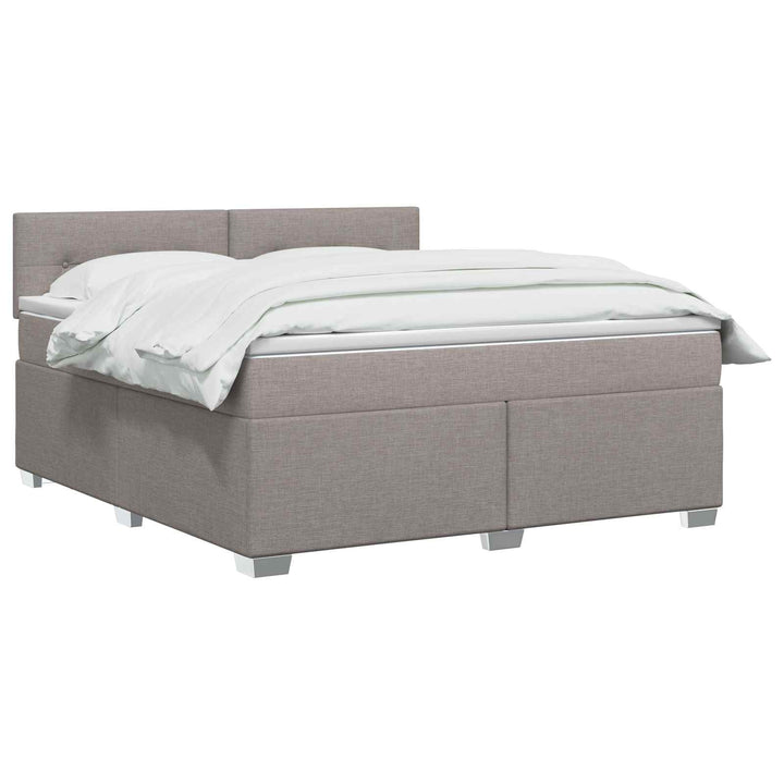Boxmadras med topmadras Gråbrun 180 x 200 cm Stof