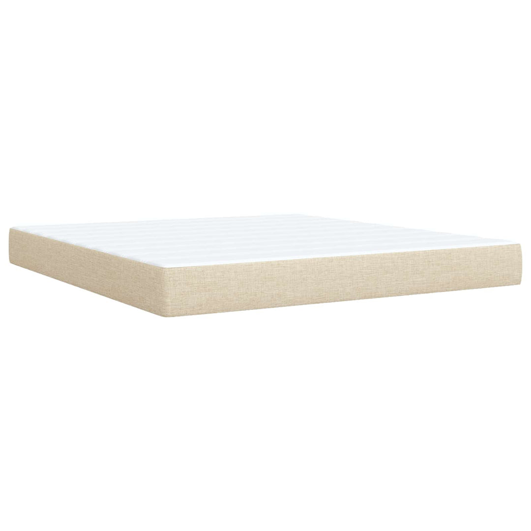 Boxmadras med topmadras Cremefarvet 180 x 200 cm Stof