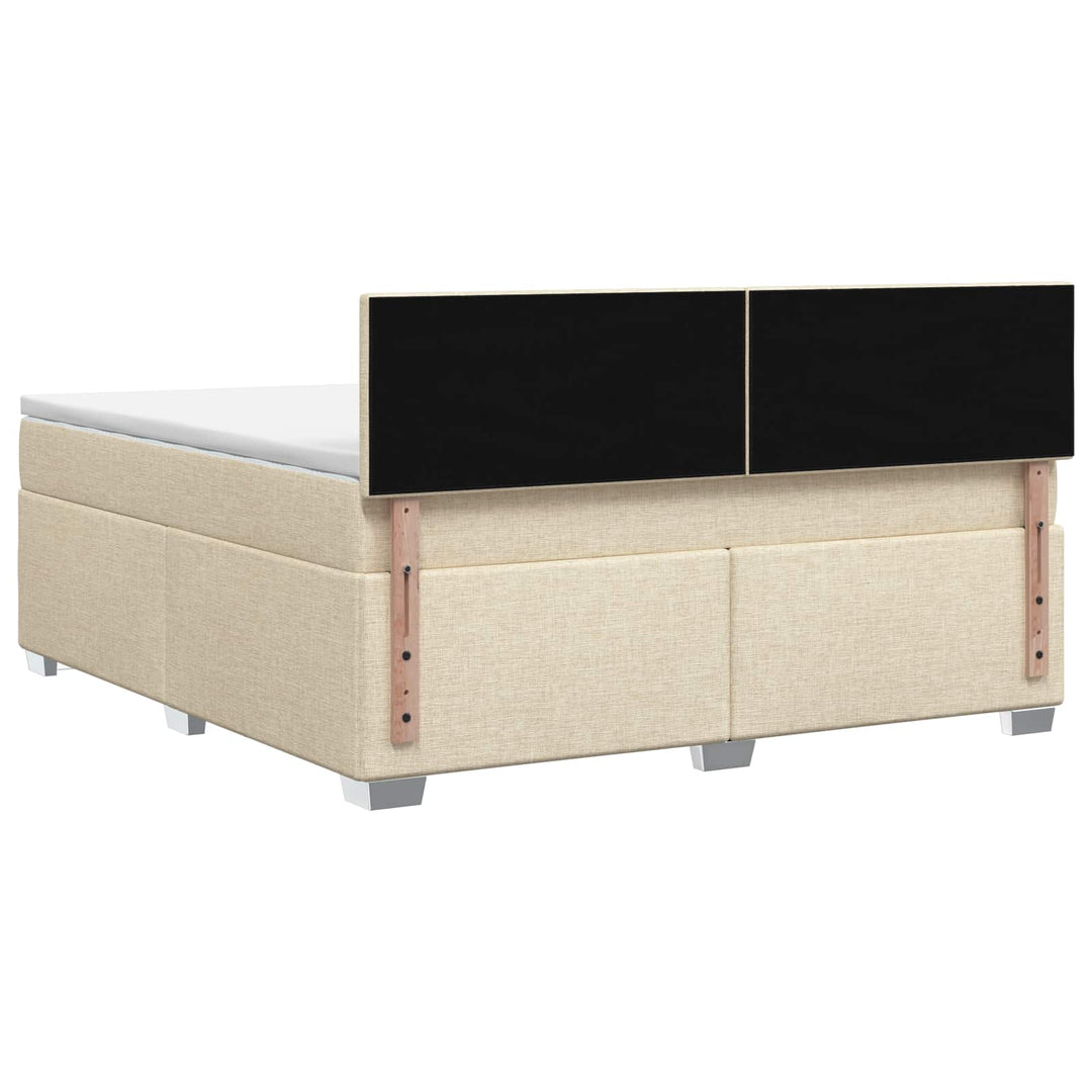 Boxmadras med topmadras Cremefarvet 180 x 200 cm Stof