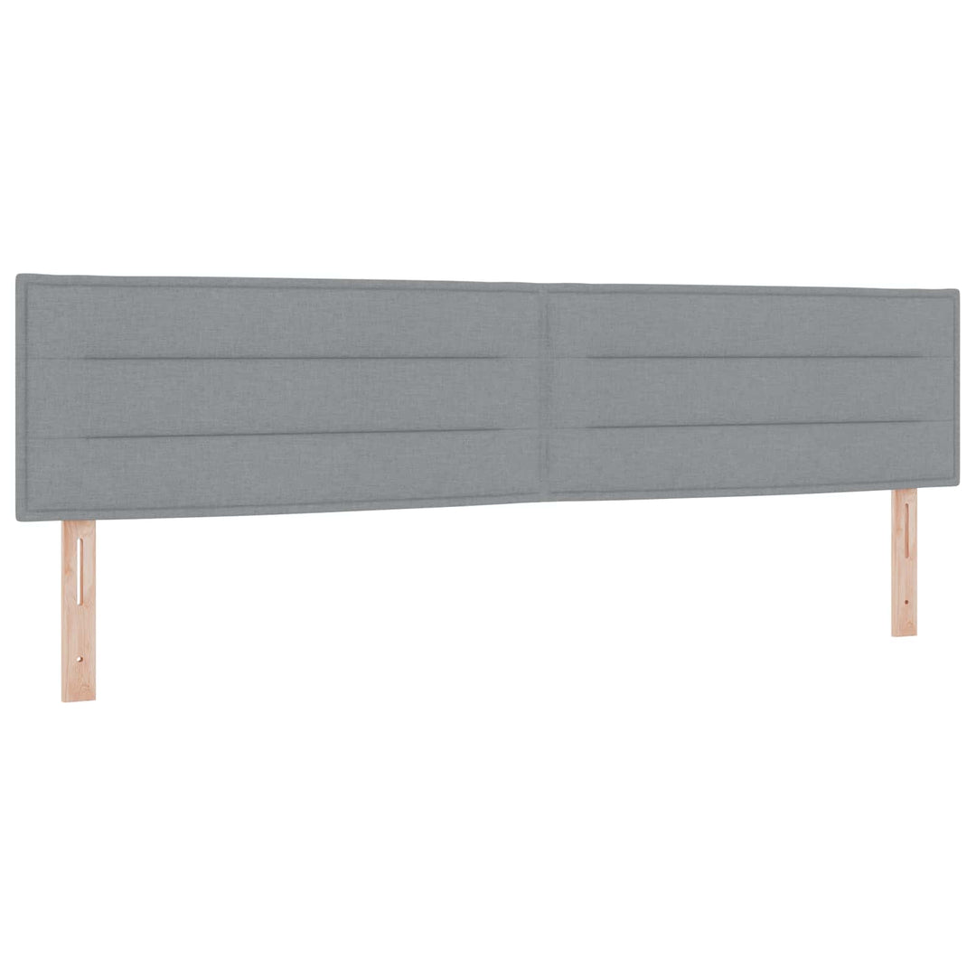 Boxmadras med topmadras Lysegrå 200 x 200 cm Stof