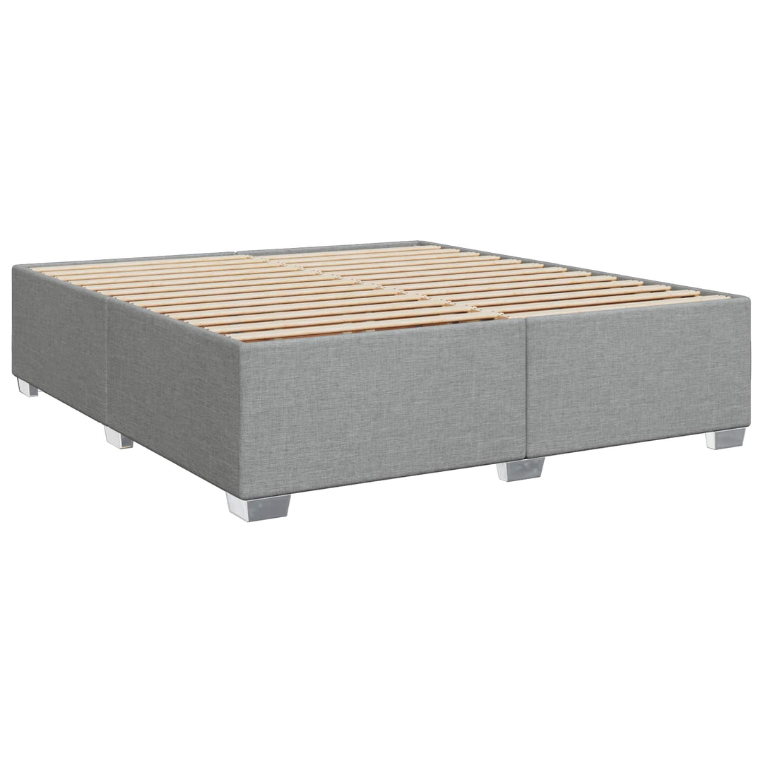 Boxmadras med topmadras Lysegrå 200 x 200 cm Stof