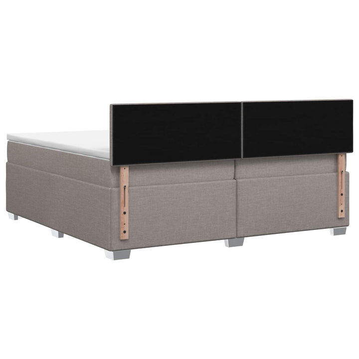 Boxmadras med topmadras Gråbrun 200 x 200 cm Stof