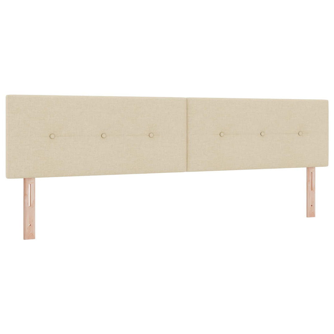 Boxmadras med topmadras Cremefarvet 200 x 200 cm Stof
