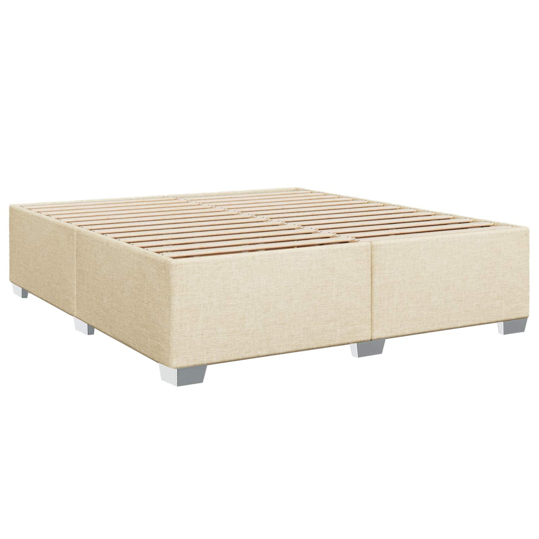 Boxmadras med topmadras Cremefarvet 200 x 200 cm Stof