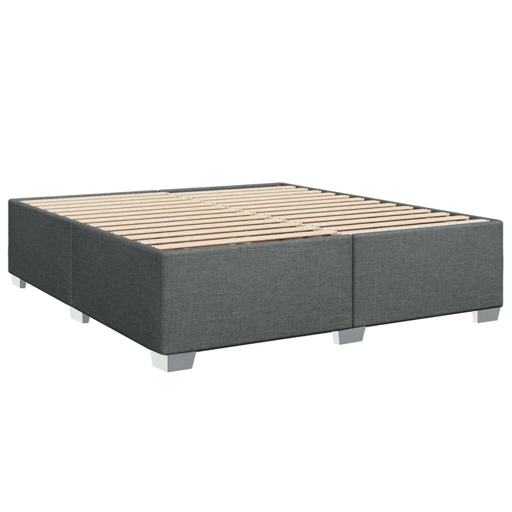 Boxmadras med topmadras Mørkegrå 200 x 200 cm Stof