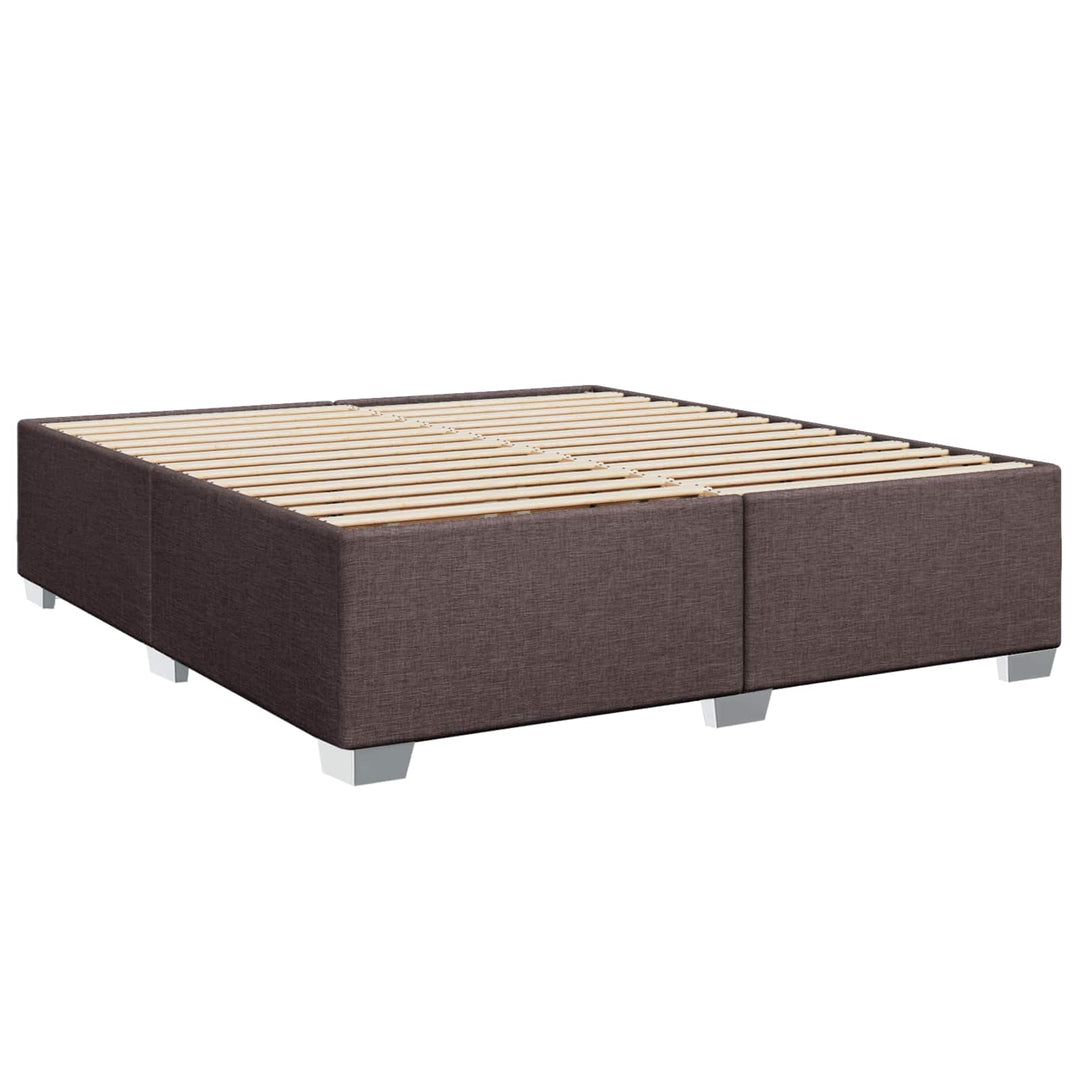 Boxmadras med topmadras Mørk Brun 200 x 200 cm Stof
