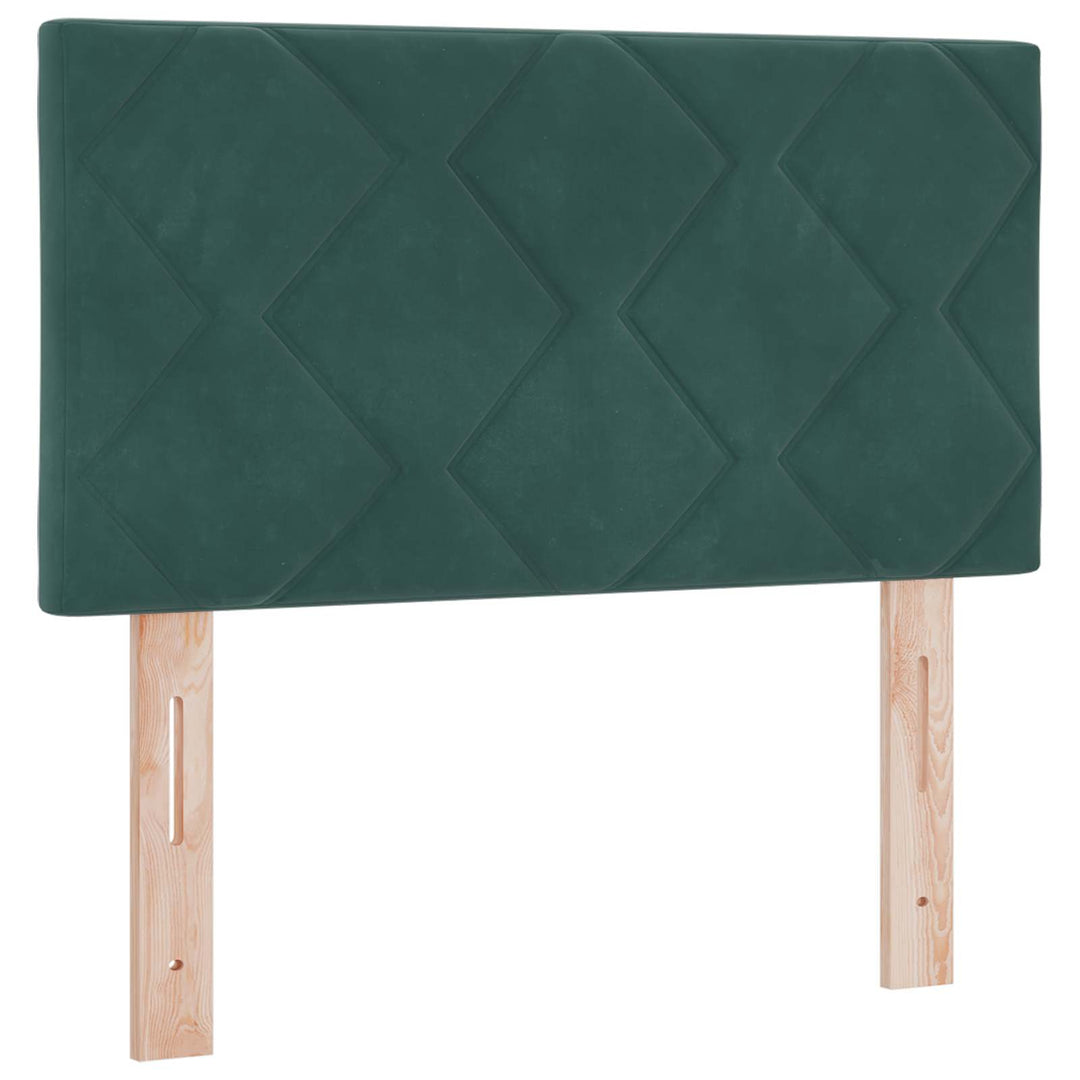 Boxmadras med topmadras Mørkegrøn 80 x 200 cm Fløjl