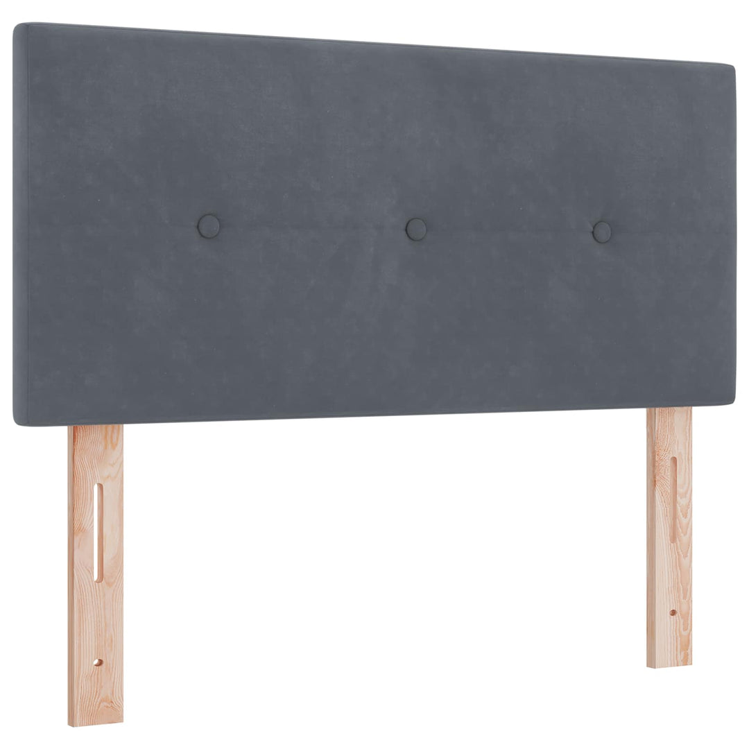 Boxmadras med topmadras Mørkegrå 90 x 190 cm Fløjl
