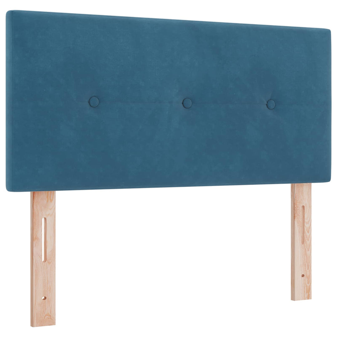 Boxmadras med topmadras Mørk blå 90 x 190 cm Fløjl