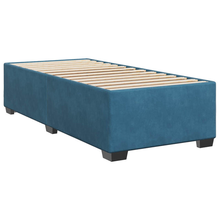 Boxmadras med topmadras Mørk blå 90 x 190 cm Fløjl