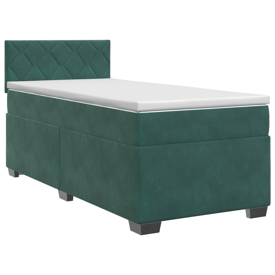 Boxmadras med topmadras Mørkegrøn 90 x 190 cm Fløjl