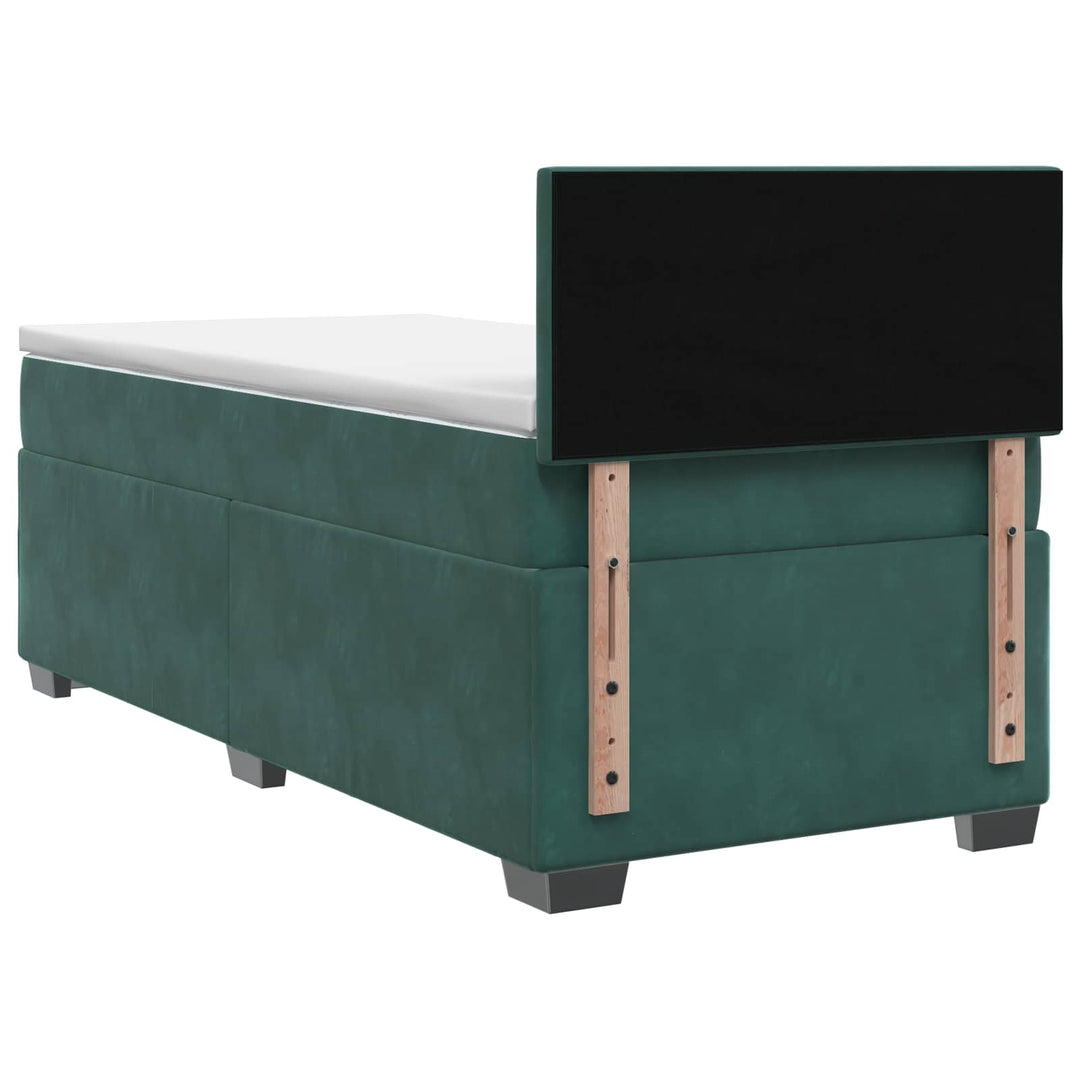 Boxmadras med topmadras Mørkegrøn 90 x 200 cm Fløjl
