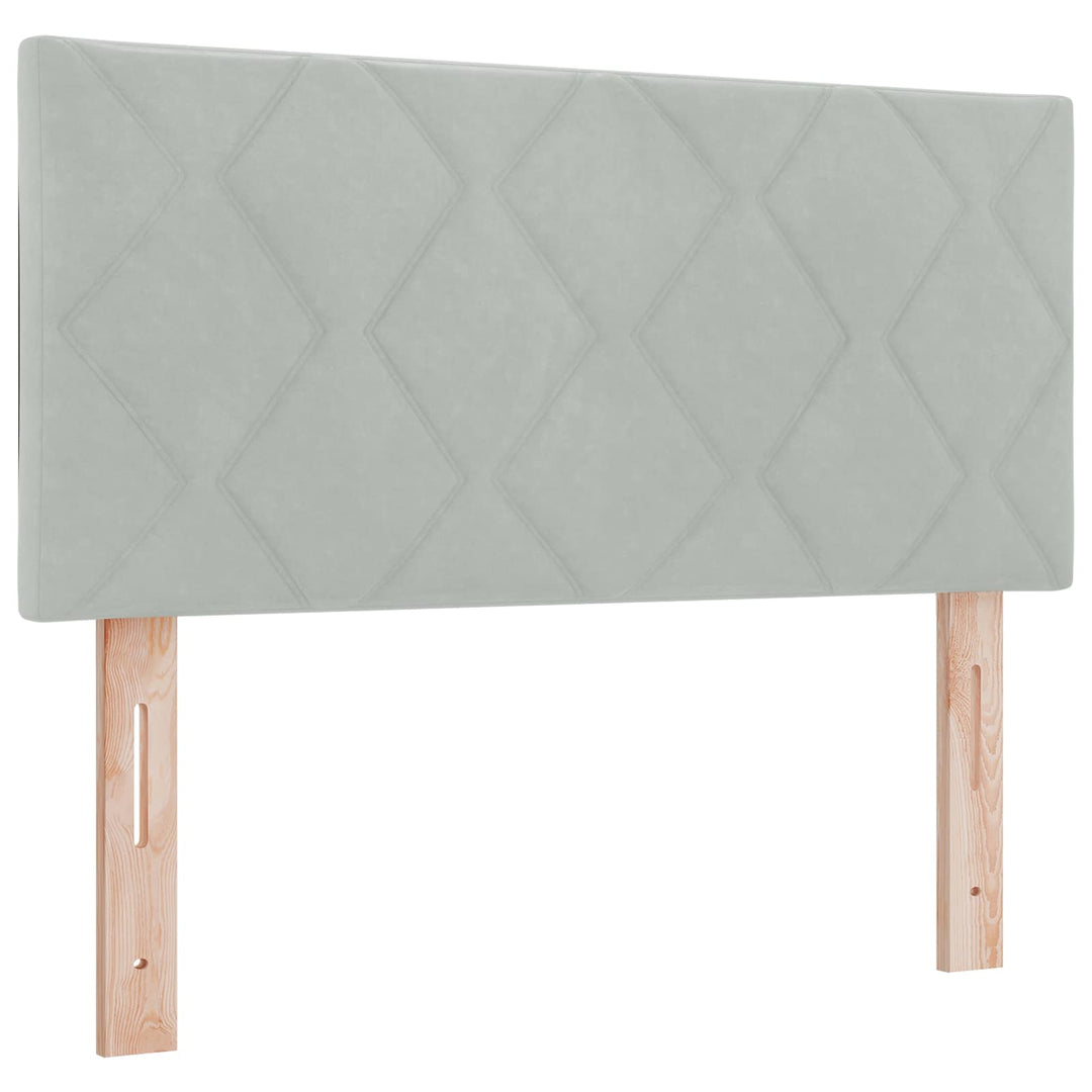 Boxmadras med topmadras Lysegrå 90 x 200 cm Fløjl