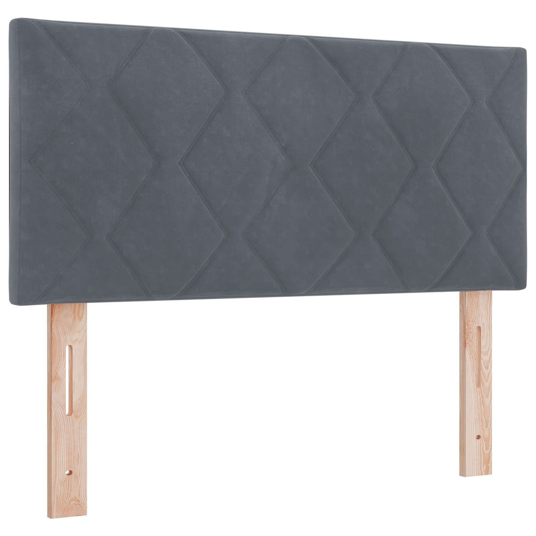 Boxmadras med topmadras Mørkegrå 90 x 200 cm Fløjl