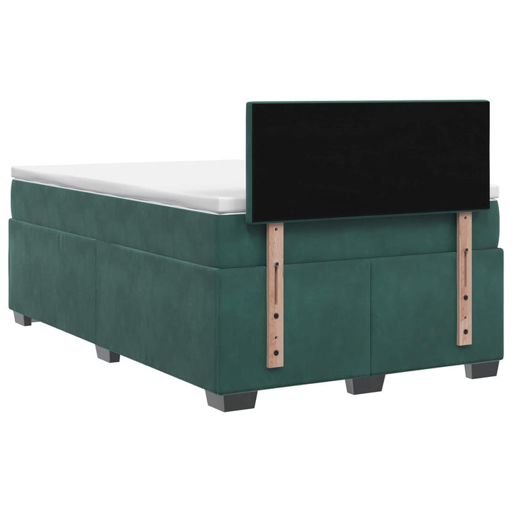 Boxmadras med topmadras Mørkegrøn 120 x 190 cm Fløjl