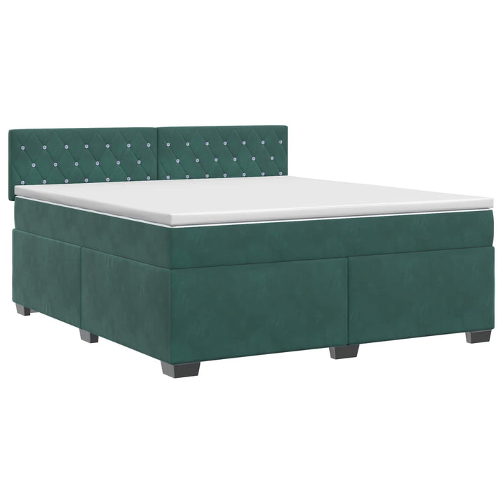 Boxmadras med topmadras Mørkegrøn 140 x 190 cm Fløjl