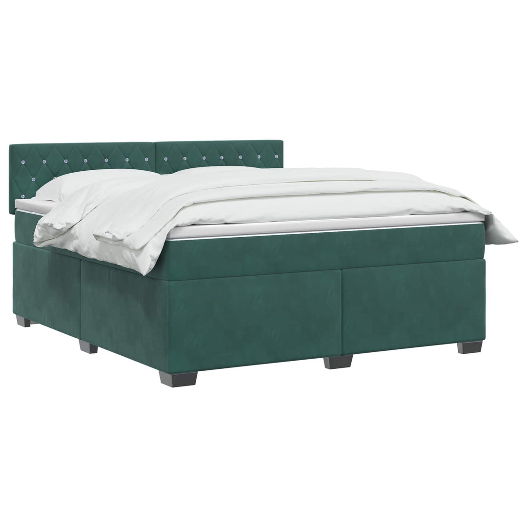Boxmadras med topmadras Mørkegrøn 140 x 190 cm Fløjl